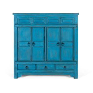 Aparador de madera de mango en color azul 110 cm