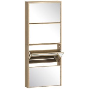 Zapatero estrecho 63x17x146 cm color marrón Homcom