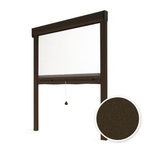 Mosquitera enrollable para ventana 125x220 cm - marrón texturado