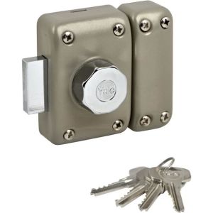 Yale yv25bt-40 cerradura de botón y cilindro de 5 pines - 4 llaves - beige