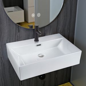 Nettlife lavabo cerámico blanco 60x42