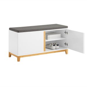 Banco zapatero con 2 puertas fsr117-w sobuy
