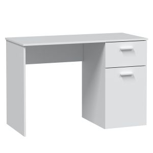 Mesa de escritorio huelva 1 puerta 1 cajón blanco, 108 cm