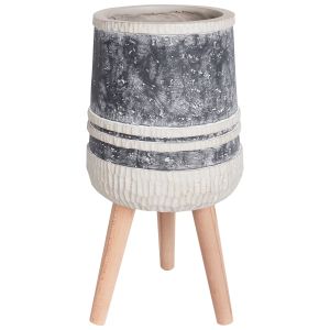 Maceta con patas arisaema 27 cm gris