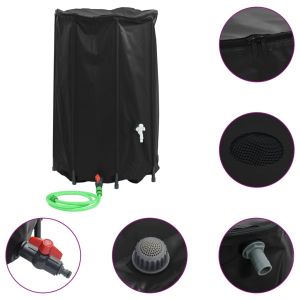vidaXL depósito de agua plegable con grifo PVC 500 l