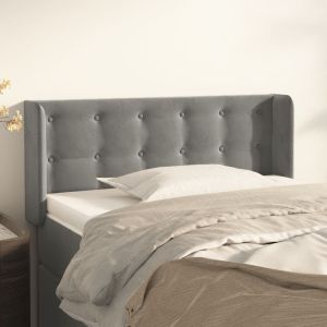 Cabecero de terciopelo gris claro 93x16x78/88 cm