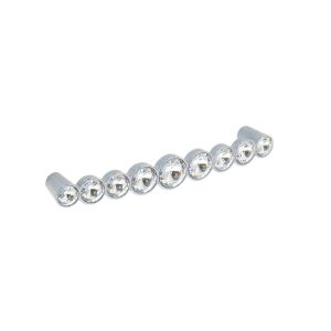 Tirador para mueble en zamac y cristal 633 dist entre eje 128mm lote 25