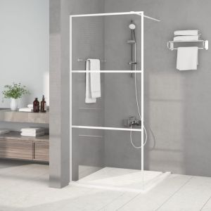 Mampara de ducha vidrio esg transparente blanco 90x195 cm