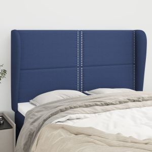Cabecero con orejas de tela azul 147x23x118/128 cm eso7457