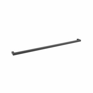 Tirador para mueble, acero inox, dist entre ejes 640 mm, negro, lote de 6
