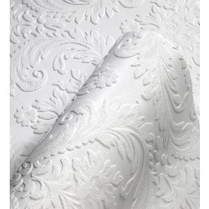 Papel pintado gaulan repintable  lavable damasco blanco con 5.23m²