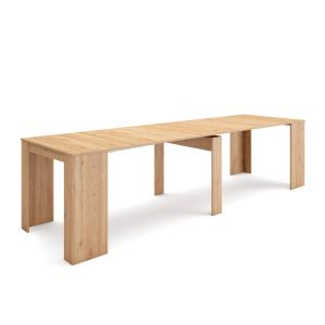 Mesa consola extensible, 58/302x90x77cm, roble