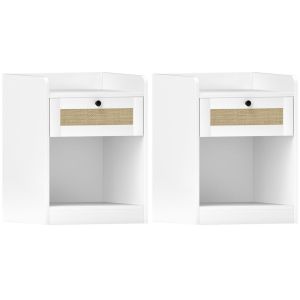 Mesitas de noche 40x40x53 cm color blanco Homcom