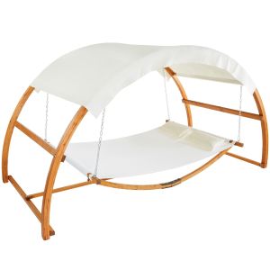 Hamaca doble, 2 cojines, resistente y lavable, 328 x 160 x 171,5 cm