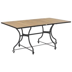 Mesa de jardín lascari 160 cm 90 cm madera de acacia marrón claro