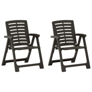 vidaXL sillas de jardín 2 unidades plástico gris antracita