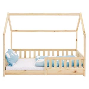 Cuna con protección anticaída somier 80x160cm nature ecd germany