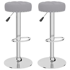 vidaXL taburetes de cocina 2 unidades tela gris