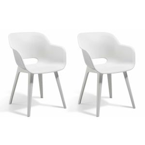 Keter sillas de jardín akola 2 unidades blanco