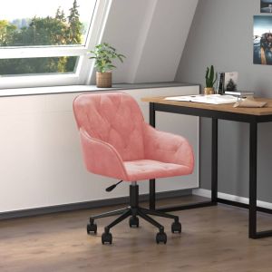 Silla de oficina giratoria de terciopelo rosa oif662235