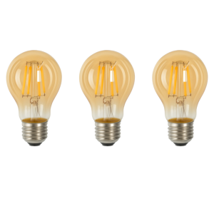 Pack x3 bombilla LED a60 E27 filamento 4w 460lm. Luz cálida 2700k