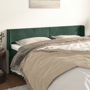 Cabecero de terciopelo verde oscuro 183x16x78/88 cm eso5333