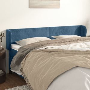 Cabecero de terciopelo azul oscuro 183x23x78/88 cm eso2444