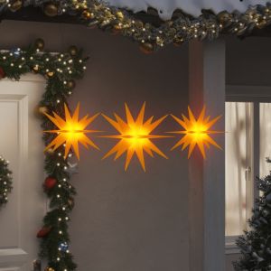 Lámparas de navidad LED plegables 3 unidades amarillo es7860