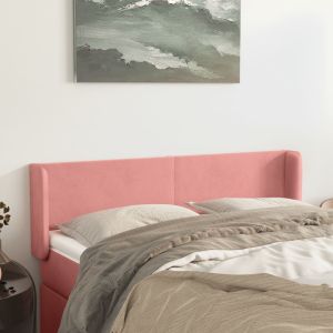 Cabecero de terciopelo rosa 147x16x78/88 cm eso9153