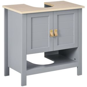 Armario bajo lavabo 60x30x60 cm mdf color gris kleankin, hogar - baño