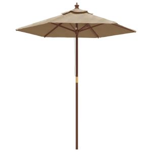 Sombrilla de jardín con mástil de madera 196 x