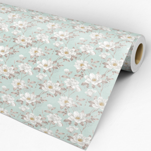 Papel pintado floral margaritas blancas 60cm por 250cm