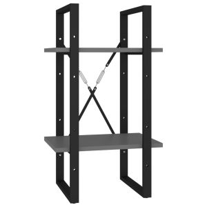 vidaXL estantería de 2 niveles madera contrachapada gris 40x30x70 cm