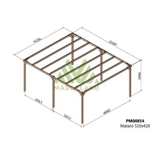 Pérgola de madera maciza - mataró 510x420cm (maderland)