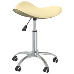 vidaXL silla de oficina de cuero sintético color crema