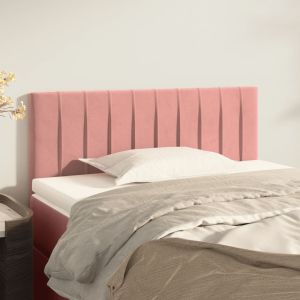 Cabecero de terciopelo rosa 90x5x78/88 cm eso9159