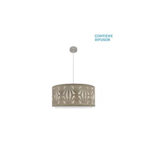 CoLGante katerina 3xE27 niquel/madera gris regx60x60 cm