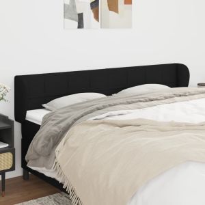 Cabecero de tela negro 203x23x78/88 cm eso7268