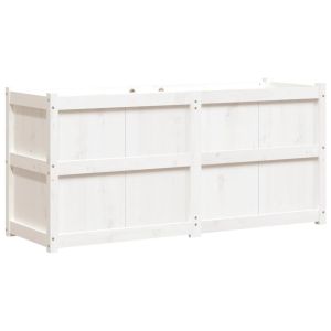 vidaXL jardinera de madera maciza de pino blanca 150x50x70 cm