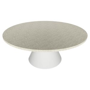 Artù white - mesa de comedor ⌀ 120 cm de madera laminada gris texturizado