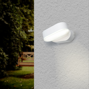 Luz de pared blanca LED ip54 oval ajustable - blanco neutro 4000k