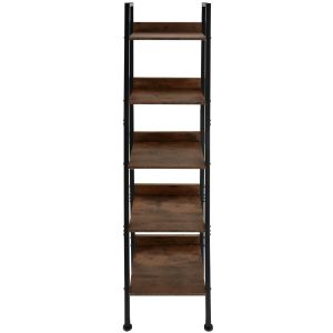 Estantería estilo industrial 5 baldas 35,5x31,5x170,5cm, madera oscura