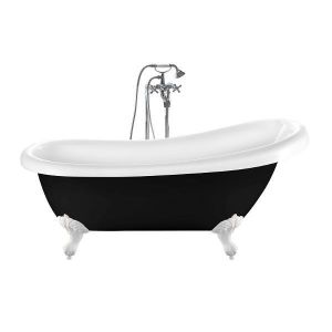 Bañera con patas richmond negra  171 cm patas águila blancas