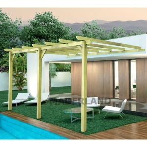 Pérgola de madera maciza adosada oviedo (maderland)