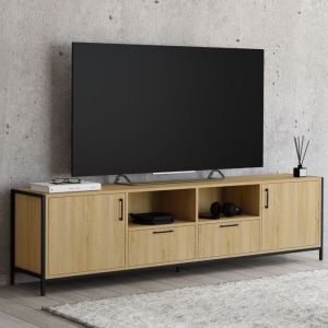 Mueble tv 180 cm - 2 puertas - 2 cajones - estilo industrial