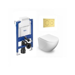 Pack Roca bajo ventana + WC Round Smart 52 soft-close PL10 oro cepillado