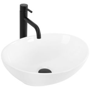 Rea lavabo sobre encimera sofia white oval, 41x34,5x15 cm