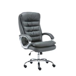 Silla de oficina ergonómica - gris - polipiel