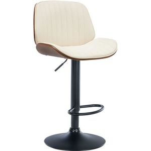 Taburete de bar regulable giratorio beige nuez