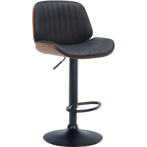 Taburete de bar ajustable giratorio nogal-negro